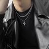 Fashion Punk Double Layer Star Pendant Necklace Men's Woman's Personality Hip Hop Designs Collarbone Chain Unisex Jewelry