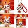 Creative Colorful Rabbit Keychain With Dazzling Rhinestones Stylish Keyring For Women