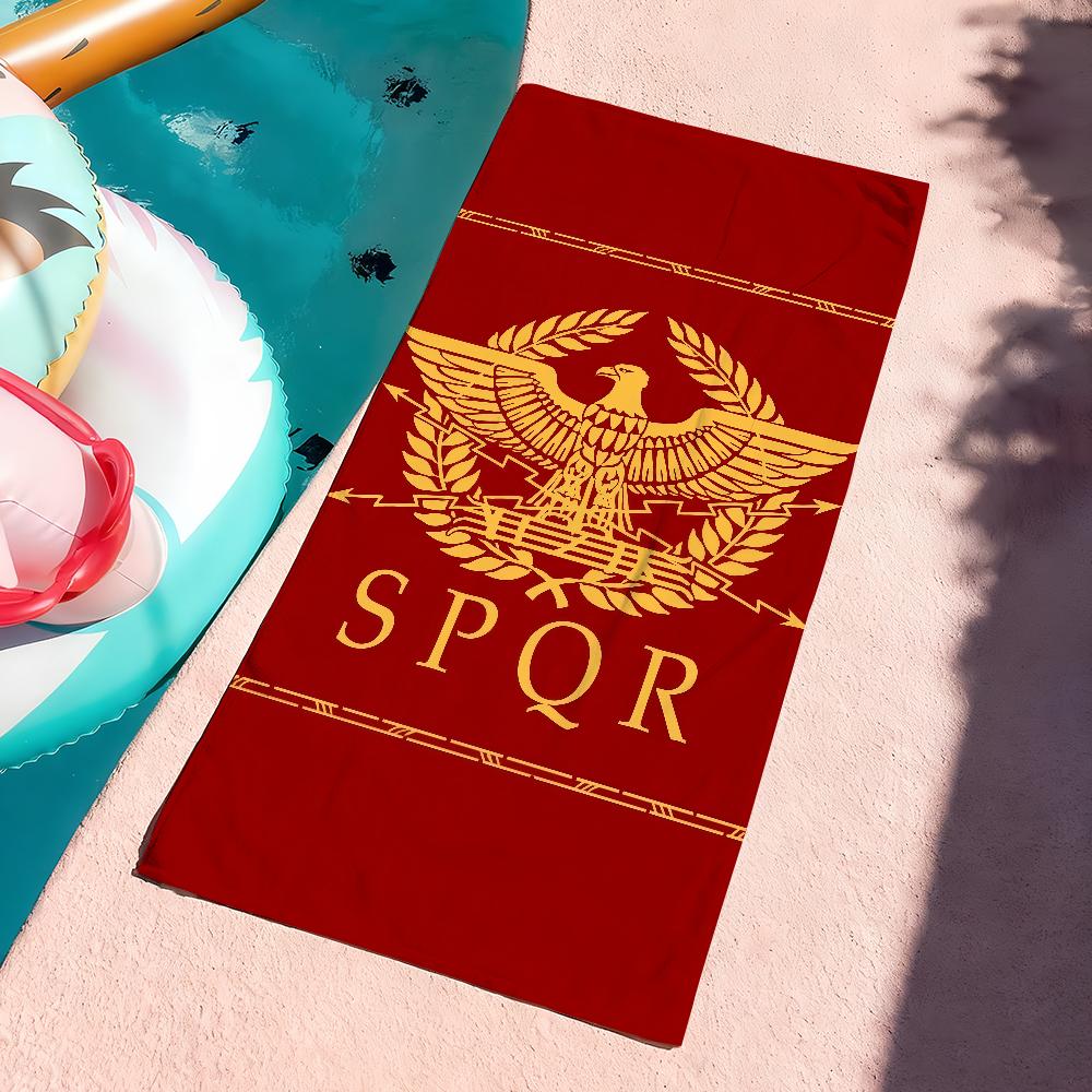 Asciugamano Logo SPQR Romano Asciugamani Per Spiagge Studi di Yoga Palestre Terme Piscine E Picnic