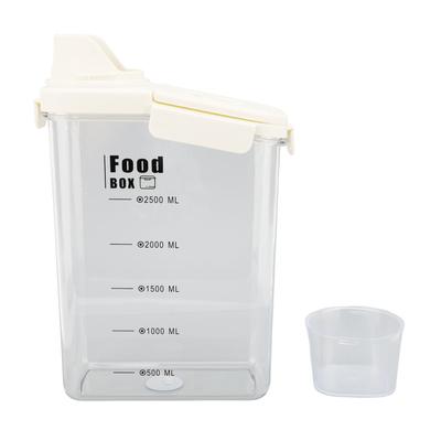 Contenant de Stockage de Céréales avec Bec Verseur Poignée Ergonomique Couvercle Échelle Minuteur Hermétique Anti-Humidité Plastique Stockage de Riz
