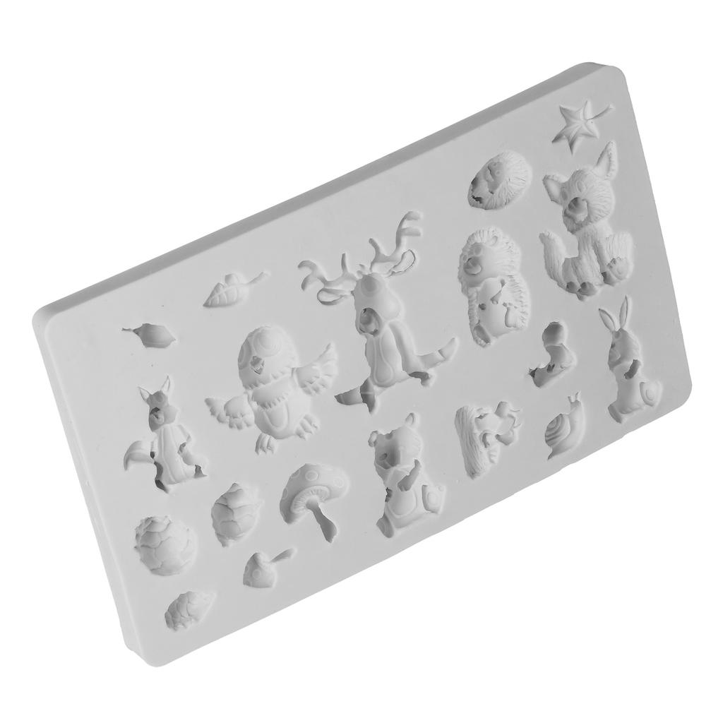 Silicone Mold Gray Forest Cartoon Animals Cake Embossing Fondant Decoration Mould