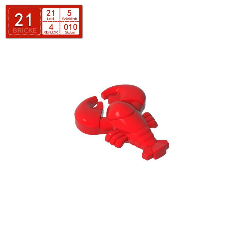 BRICKE Zhuan Ke 27152 Lobster MOC Building Block, LEGO Compatible, Available for Table Ordering 69 pcs красный