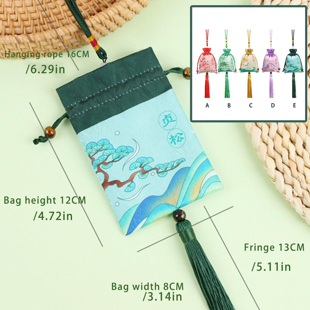 Fragrant Sachet Portable Replacing Vintage Chinese Style Necklace Jewelry Storage Bag Gift Pouch Ornament with Tassel