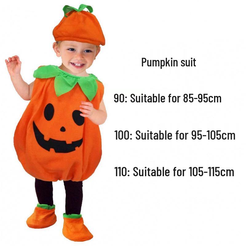 Kids' Halloween Pumpkin Cosplay Costume - Cute Baby Outfit for Performance