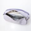 Silk satin-like synthetic leather tubular shoulder bag