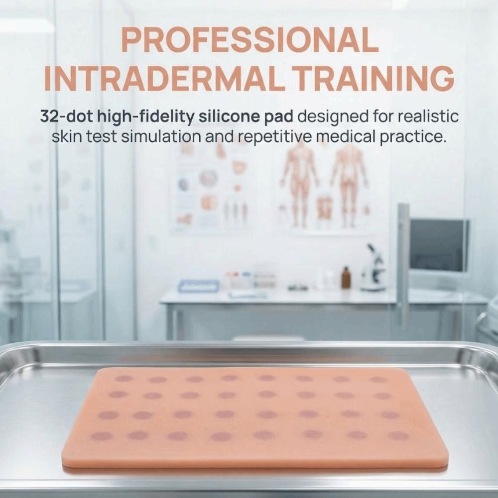 Silicone Intradermal Injection Training Pad Reusable 32 Injection Spots Skin Simulation Model Skin Test Module Embedded