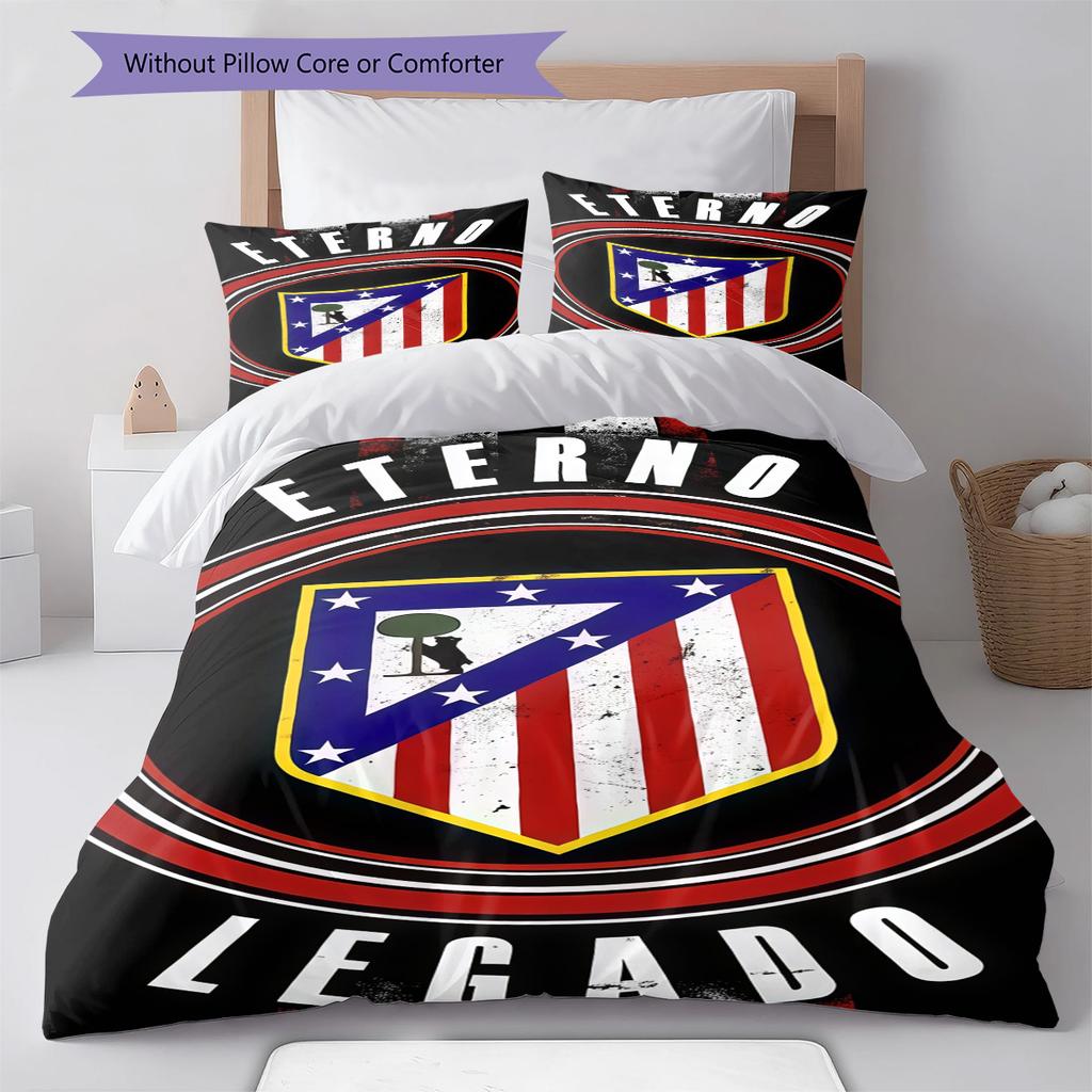 Ensemble couette et taies d'oreiller Atleti Décoration de maison Cadeau d'anniversaire (1 housse de couette + 2 taies d'oreiller, sans garniture.)
