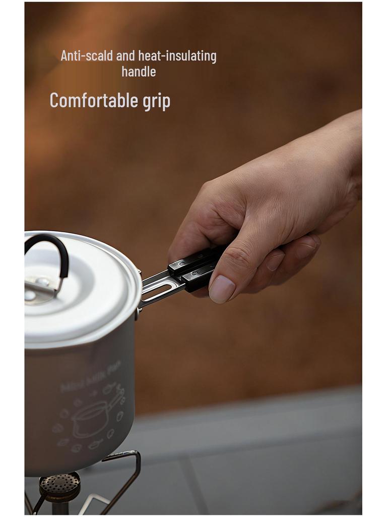 Portable Aluminum Alloy Milk Pot for Outdoor Camping and Picnics - Lightweight Kettle and Stew Pot