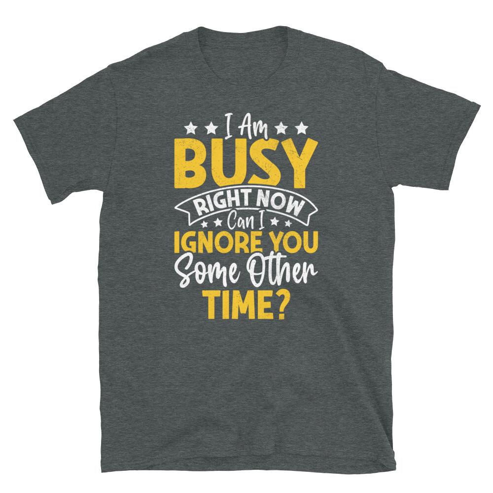 I Am Busy Right Now Can I Ignore You Some Time Other Short-Sleeve Unisex T-Shirt L