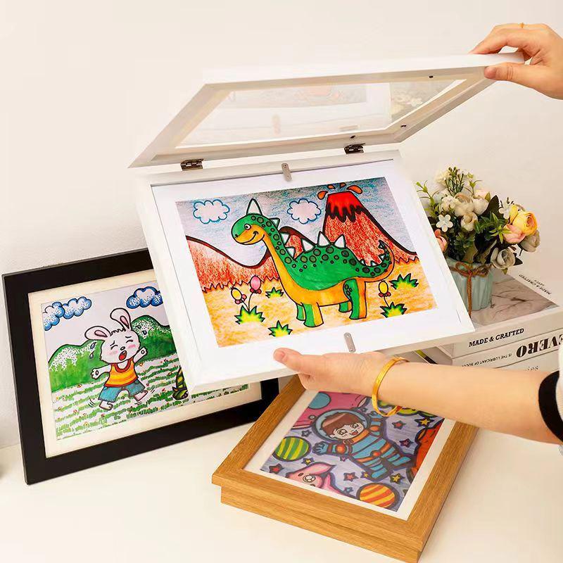 Children's Magnetic DIY Wall Art Frame: Punch-Free Multifunctional Display.