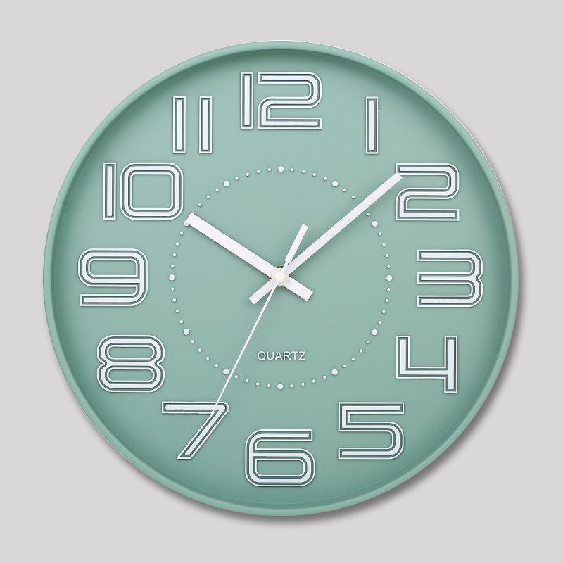 12 Inch 30CM Silent Wall Clock, Creative and Fashionable, Three-dimensional Digital Minimalist Clock for Home Living Room