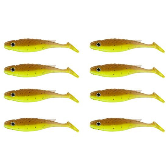 8Pcs Fishing Lures Soft Baits 3D Eyes Realistic Looking Bright Color Natural Swimming Posture Artificial Lures Fake Baits