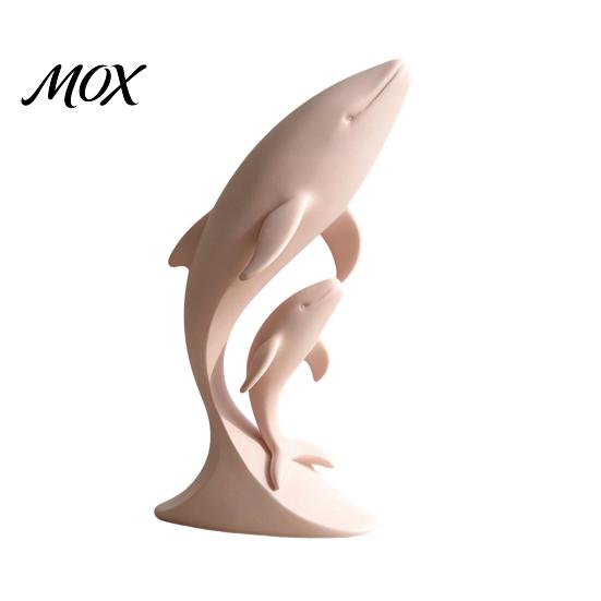 Minimalist Whale Statue for Desktop 3D Printed Ornaments, Mother And Child Figurines, Nordic Style Table Decor Modern Double Sculpture Home
