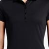 Nike Solid Color Sports Short Sleeve Polo Shirt Women Tops Black 725586-010