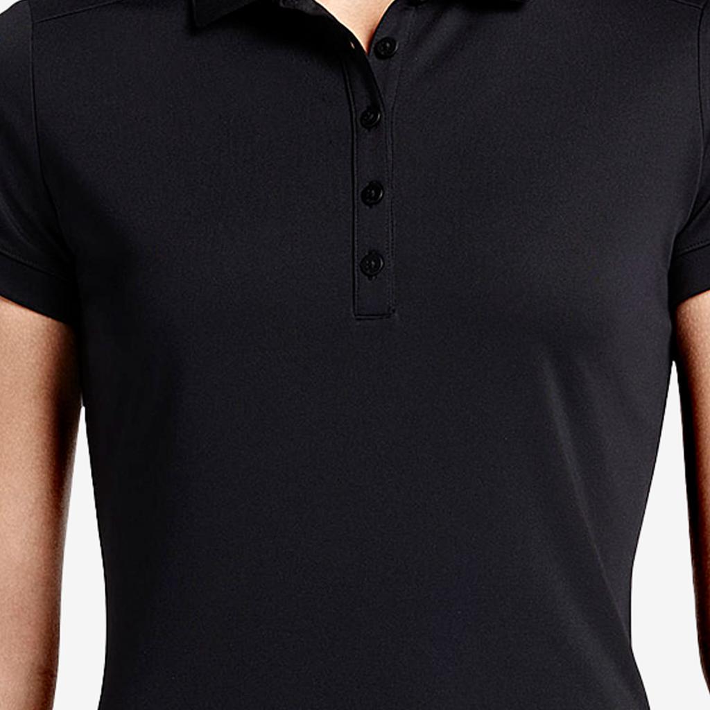 Nike Solid Color Sports Short Sleeve Polo Shirt Women Tops Black 725586-010