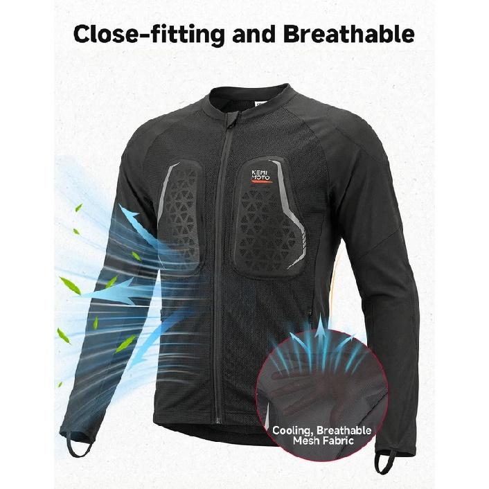 Motorcycle Armor Jacket Unisex Summer Riding with 7Pcs Set CE Protective Gear Soft Breathable Mesh Top Body Protector Equipment