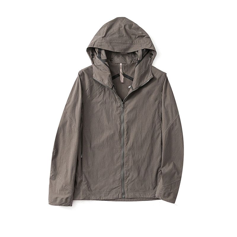 Niaojia Outdoor Full Pressure Glue Outdoor Jacket Coat Men Windproof Waterproof Sports Trench Coat Export Men s Hooded Jacket Brown XL