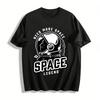 Vintage Astronaut Helmet Print Cool Casual Top Pure Cotton T-shirt