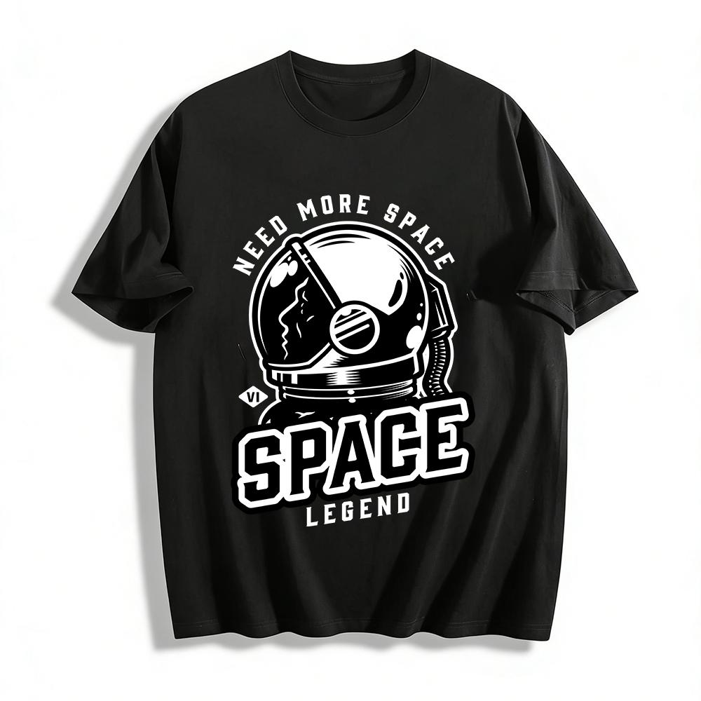 Vintage Astronaut Helmet Print Cool Casual Top Pure cotton T-shirt XXS