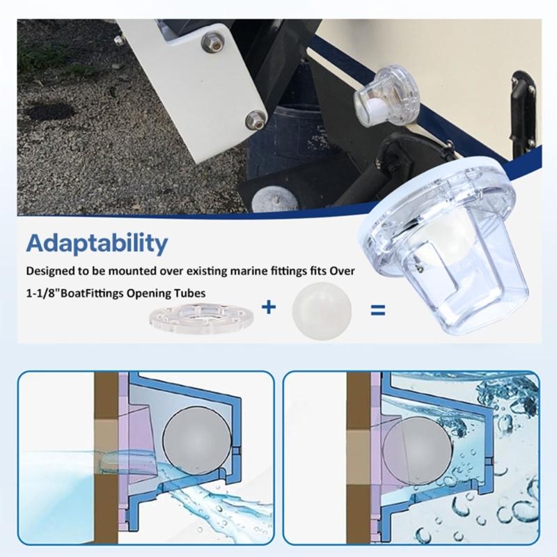 Replacement Kit Bailing Scuppers Boat Self Bailing Ball Scupper Valves Marine Valves Ball Drain Plug Easy Installation