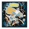Silk Scarf Women Fox Dancing Print Square Scarves Head Echarpes Silk Foulards Femme Wraps Beach Shawls Bandana Lady Hijabs 90CM