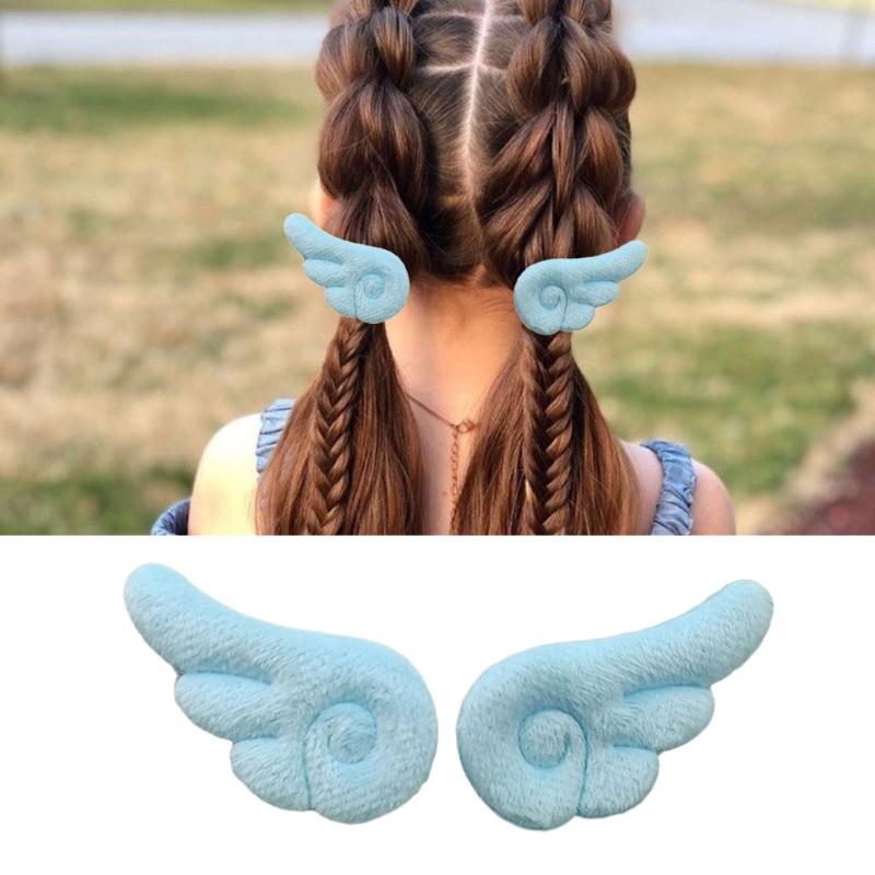 Soft Wing Hair Barrette Pair Set for Girls and Women, Decorative Hair Clip Accent for Photo Outfit and Everyday Styling