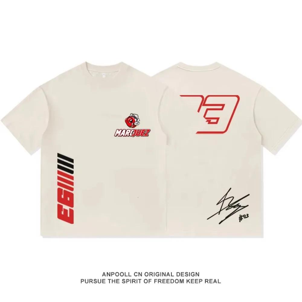 2025 Pánské Dámské Marc Bavlněné Tričko Marquezs a 93 Ant Engine Grafické Letní Rukávy Krátké Streetwear S-3XL Cool Tričko
