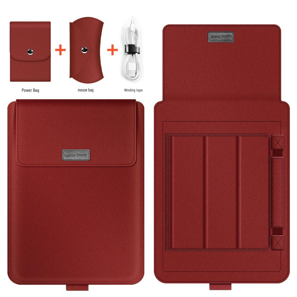 13-Inch PU Leather Laptop Stand and Protective Case with Heat Dissipation