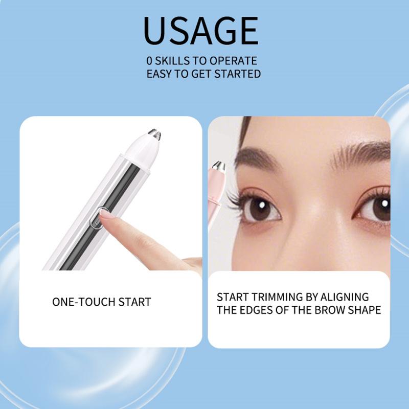 Electric Eyebrow Trimmer - Rechargeable Automatic Shaver, Waterproof Painless Facial Hair Removal Tool for Women