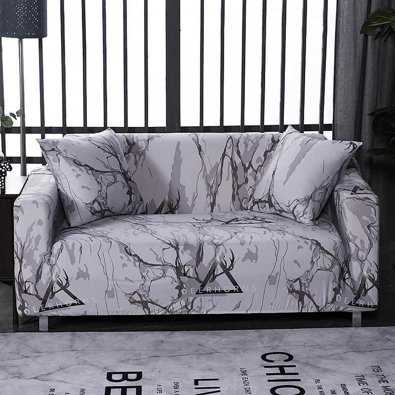 1pc Stretch Printed Sofa Couch Cover with Elastic-band, Furniture Protector Sofa Slipcover for Bedroom Office Living Room