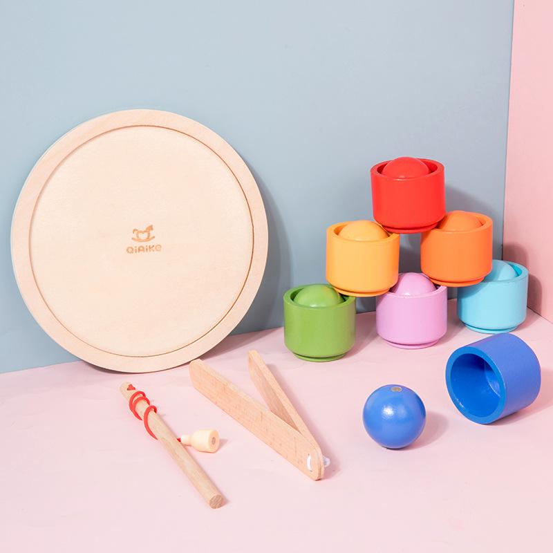 Young Children Shape Color Classification Ball And Cup Magnetic Pair Color Clip Bead Game Early Education Quantity Cognitive Educational Toys