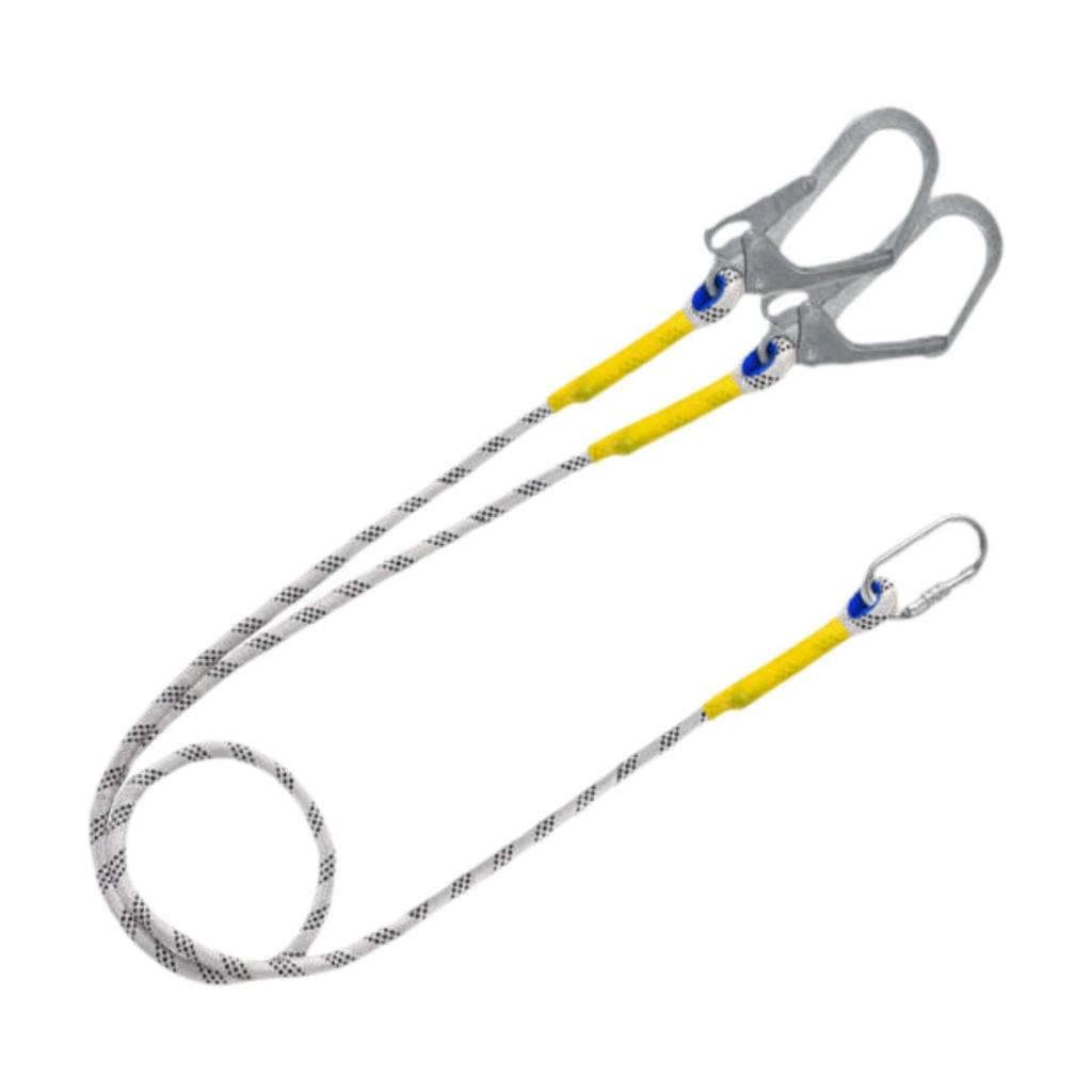 Climbing Safety Lanyard Restraint Belt Carabiner Protective Rope Polyester And Steel Material