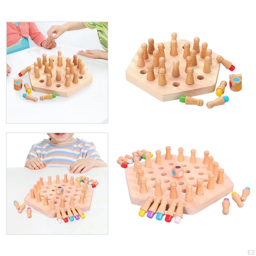 Wooden Memory Chess Games Block Puzzle Game for Parent Child Family