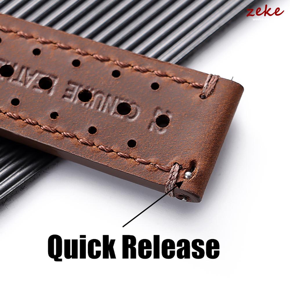 18/19/20/21/22/24mm Universal Genuine Cowhide Watch Band Metal Black Buckle Vintage Strap for Men Women Breathable Bracelet Belt