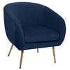 "Solaro" Armchair In Pleated Velvet Atmosphera - Blue