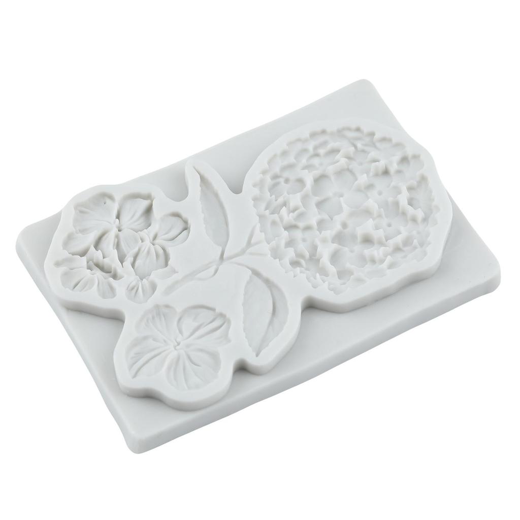 Stampo in Silicone a Forma di Fiore Fiore di Ortensia Stampi per Fondant Strumenti per Decorare Torte Topper per Cupcake Caramelle Argilla in Resina Stampo per Cioccolato Gumpaste