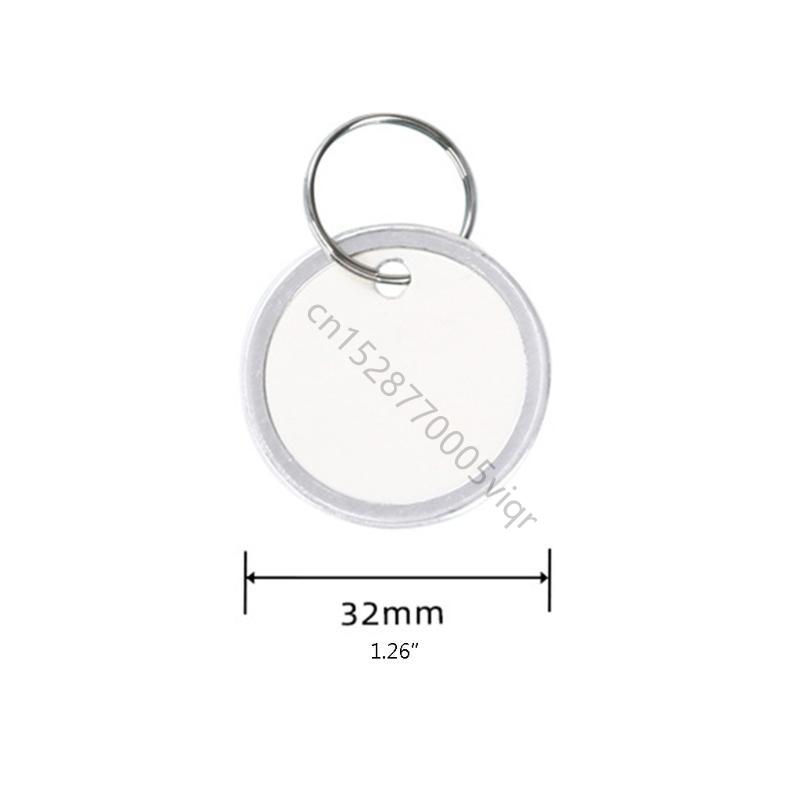 50 Pieces Metal Rimmed for Key Tags Round Paper Tags with Metal Rings White Label for Car Keys and Door Keys 31mm White AXYD