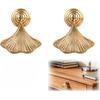 2 Pcs Ginkgo Leaf Zinc Alloy Cabinet Knobs & Drawer Pulls with Screw Mounting Hardware for Kitchen Bathroom Dresser