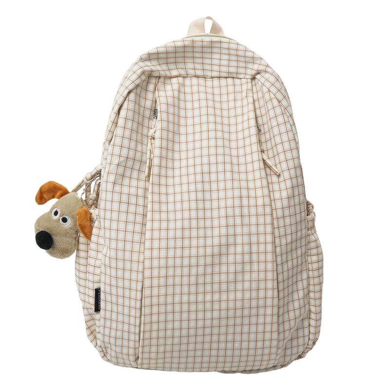 Plaid Women's College Style Backpack Large Capacity Junior Senior High School Student Schoolbag