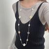Retro Hot Girl Lange Dubbellaagse Plissé Draagbare Ketting voor Vrouwen Boheemse Etnische Kleurrijke Bloemen Kralen Trui Ketting Sieraden Cadeau