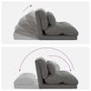Adjustable Floor Footstool Dark Grey Velvet