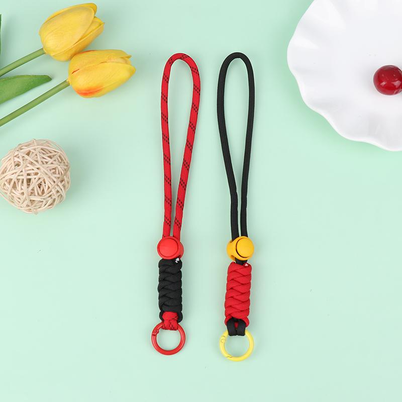 1Pc Color Combination Knot Mobile Lanyard Creative Short Braided Lanyard Mobile Phone Case Key Ring Can Be Detachable Anti-Loss
