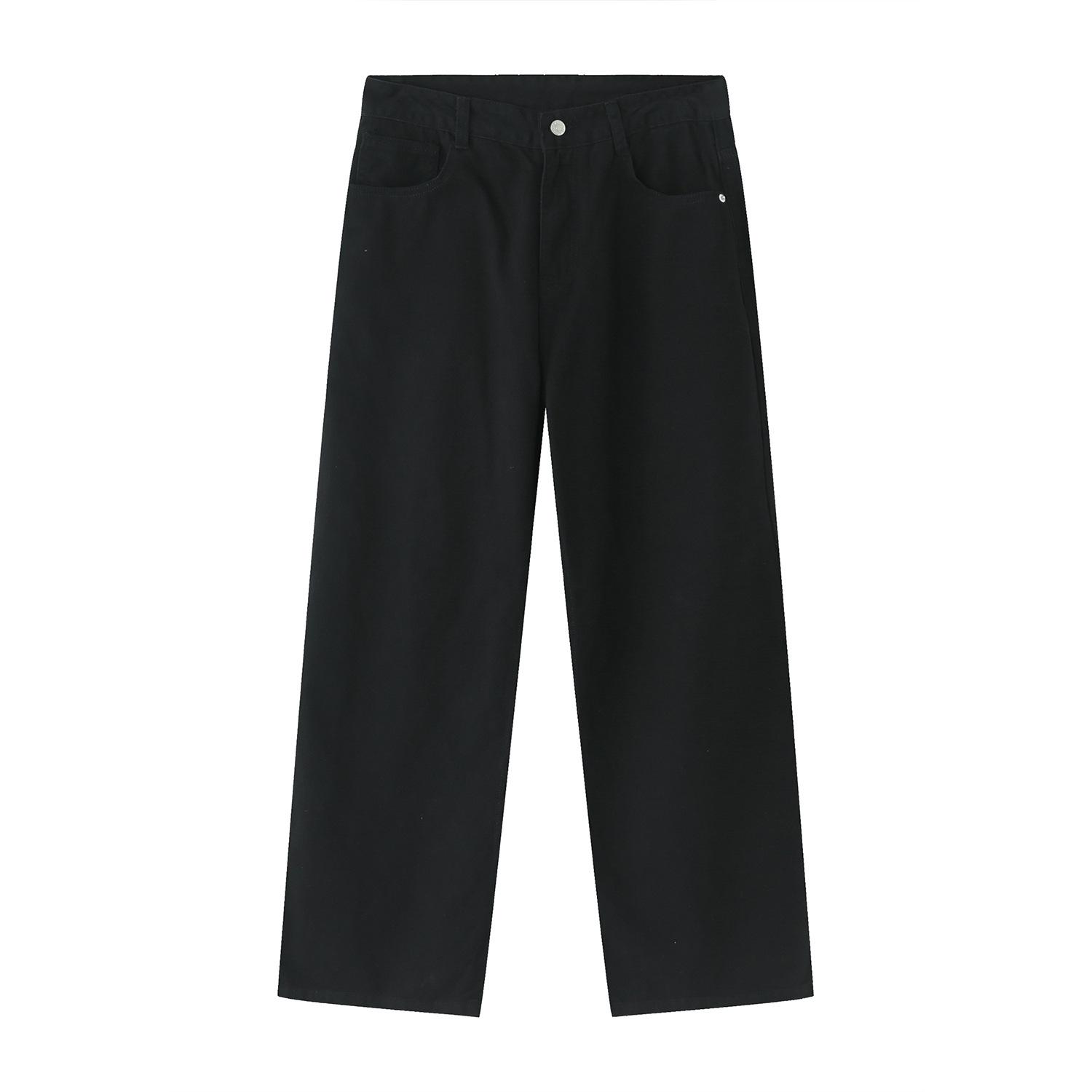 

Мужские летние новые свободные прямые повседневные брюки, красочные персонализированные винтажные джинсы XL чёрный