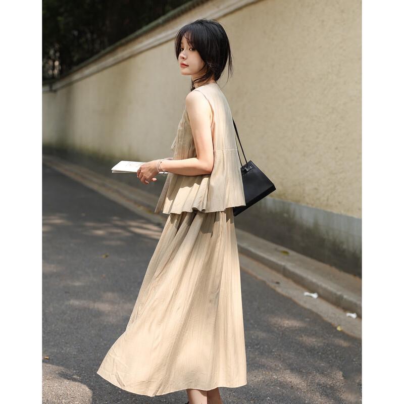 

Women s Summer Retro V-Neck Sleeveless Tie-Waist Maxi Dress M
