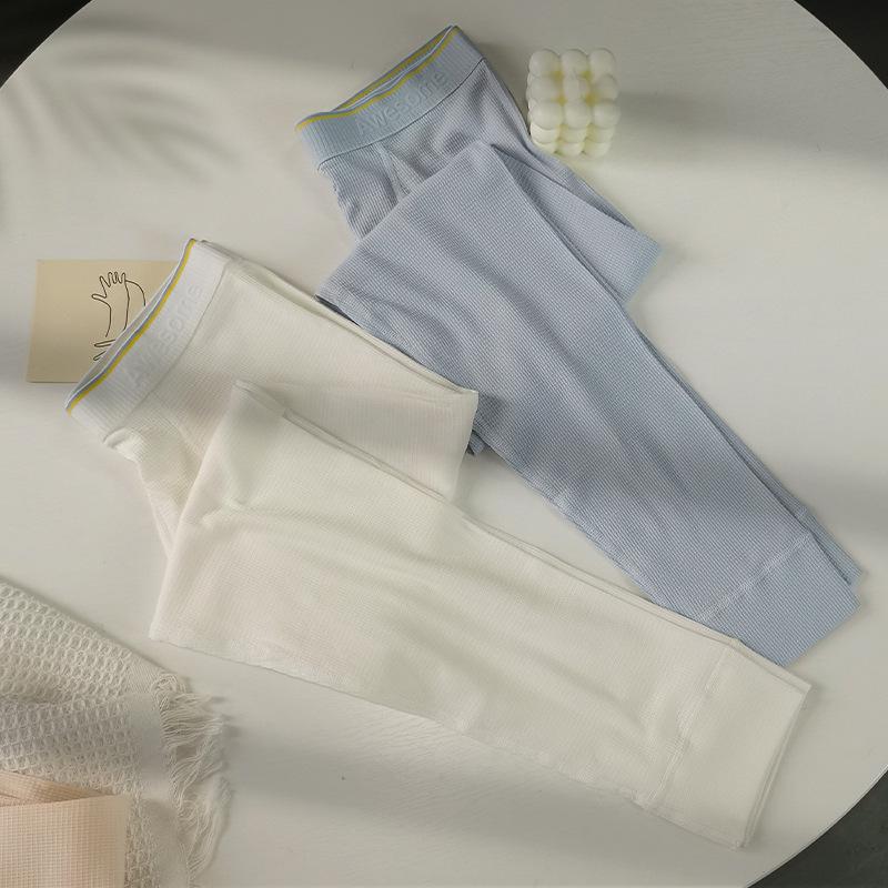 Men's Slim Waffle Leggings: Autumn/Winter Nine-Point Pajama Pants