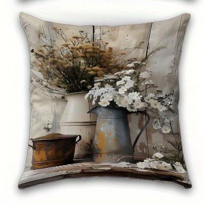 1/4pcs Rustic Farmhouse Throw Pillow Covers Vintage Floral Book Still Life Cushion Cases for Home Decor Cushion Cover