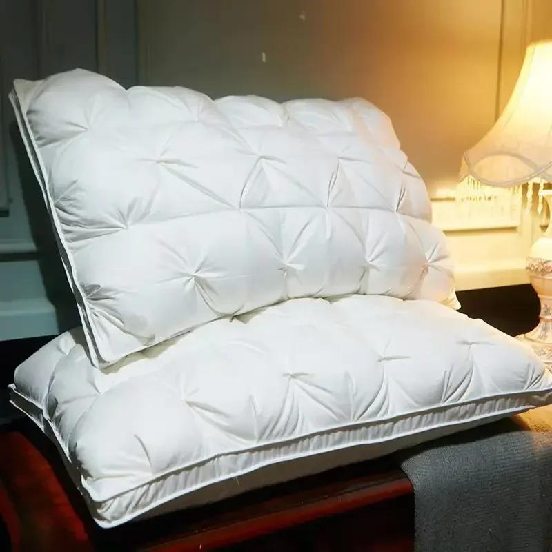 

1 piece of all cotton twisted flower process feather cotton pillow core 48*74 белый