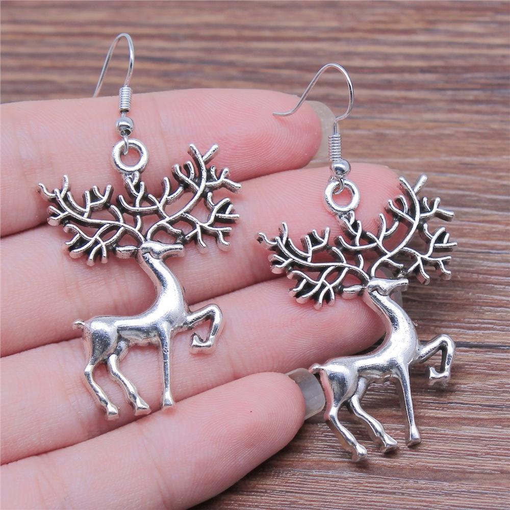 50 Styles Animal Pendant Dangle Earrings Drop Earrings Antique Silver Color Plated Unicorn Horse Elephant Snake Tiger Earrings