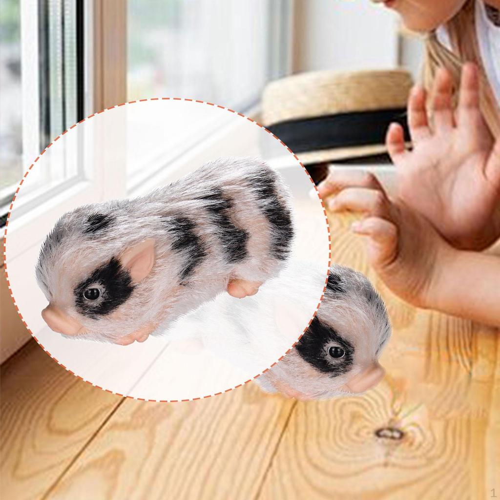 Silicone Pig Mini Doll Soft Decor Cute Photography Prop Interactive Educational Tool