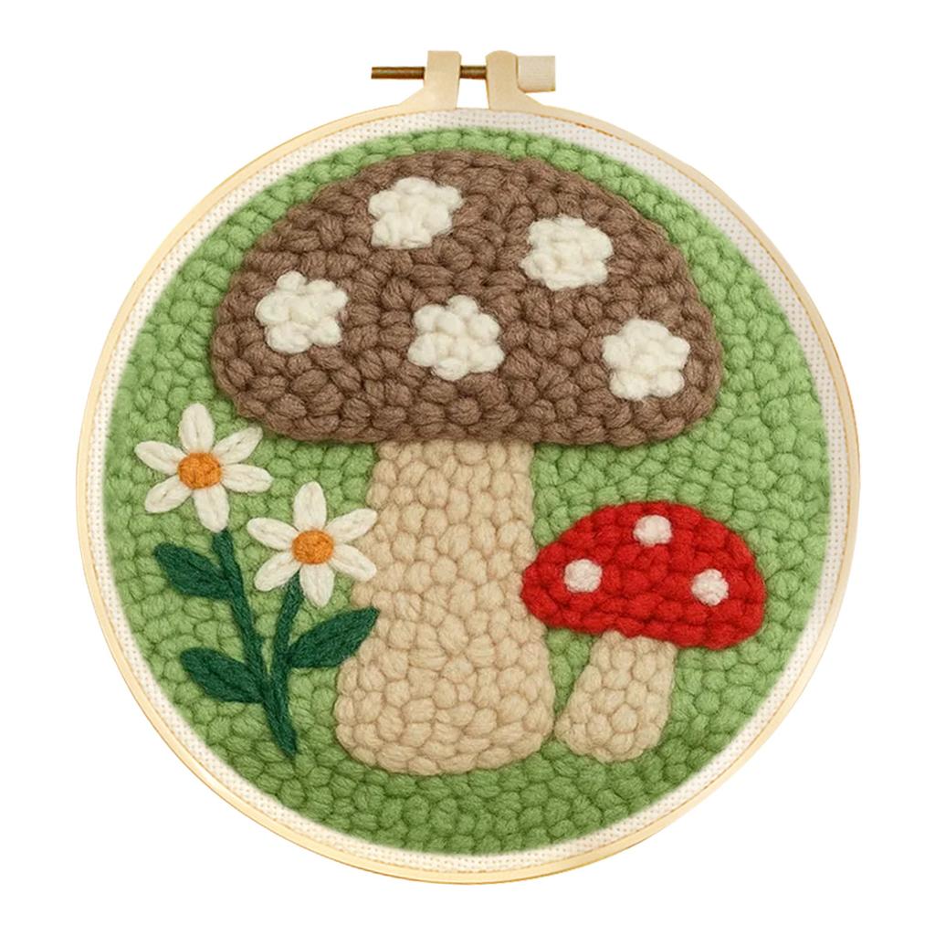 Punch Needle Embroidery Kit Floral Package Set Punch Needle Kit For Beginner Sewing Poke Handmade Crafts for Adults Diy Gift